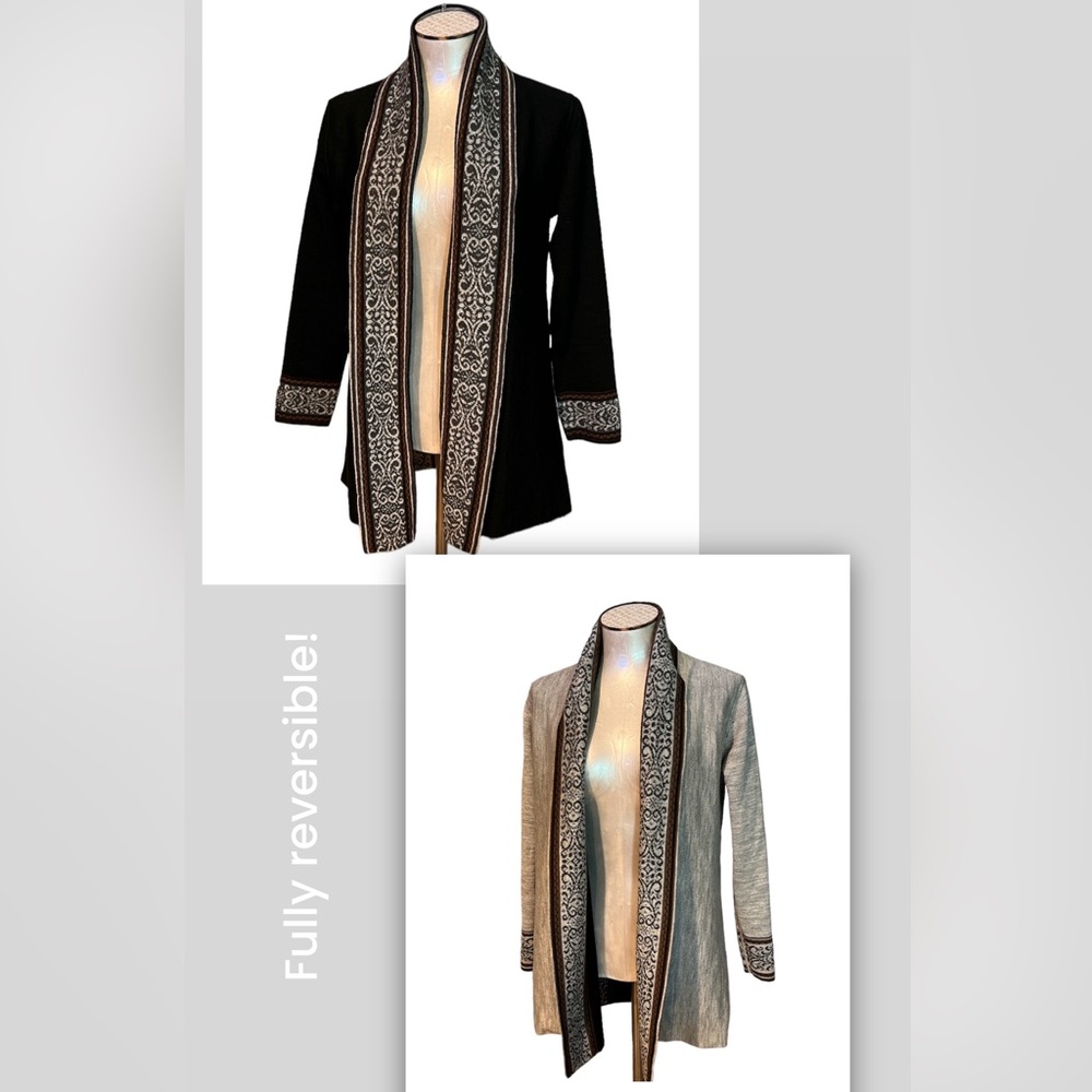 La Factoría Vicunita Women’s 100% Baby Alpaca Reversible Cardigan Revers…